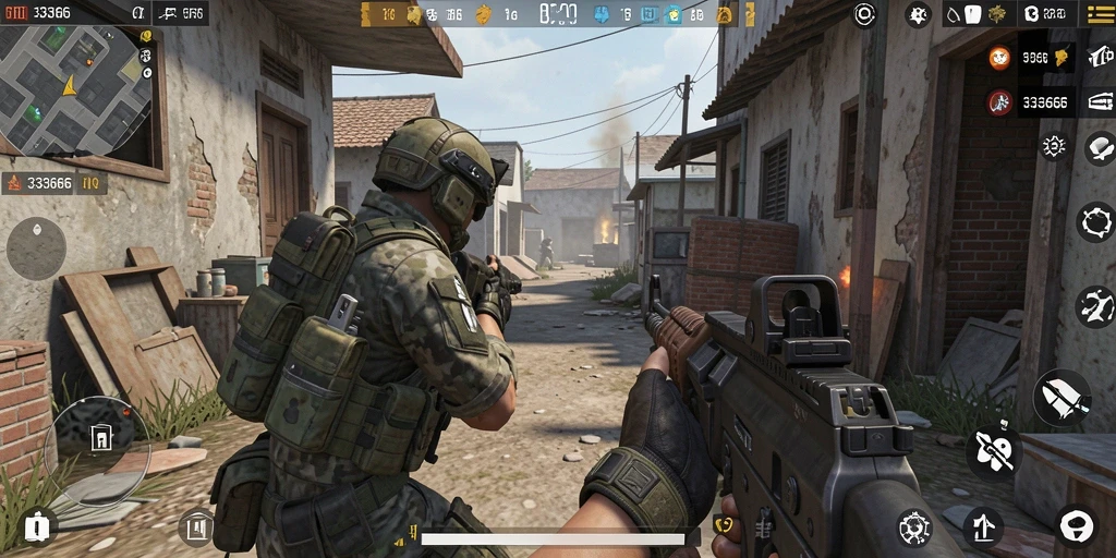 Screenshot gameplay menampilkan aksi seru dalam game FPS.