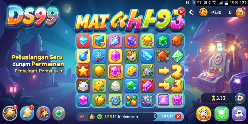 Tampilan gameplay seru dan penuh warna dalam DS99.