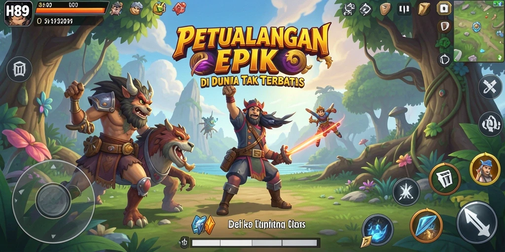 Tangkapan layar gameplay H89 menampilkan petualangan yang mendebarkan dan lingkungan yang indah.