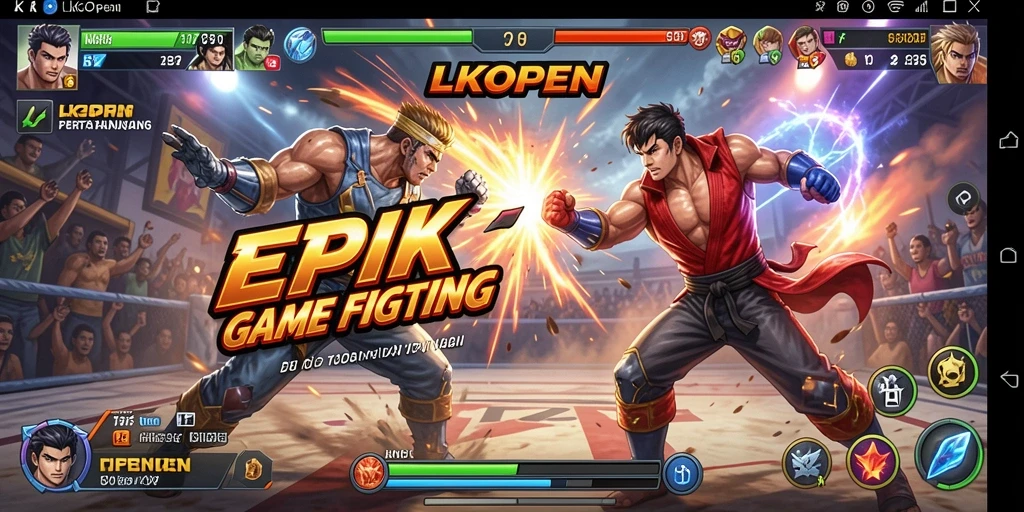 Tampilan aksi pertarungan nyata dalam game Fighting LKOPEN.