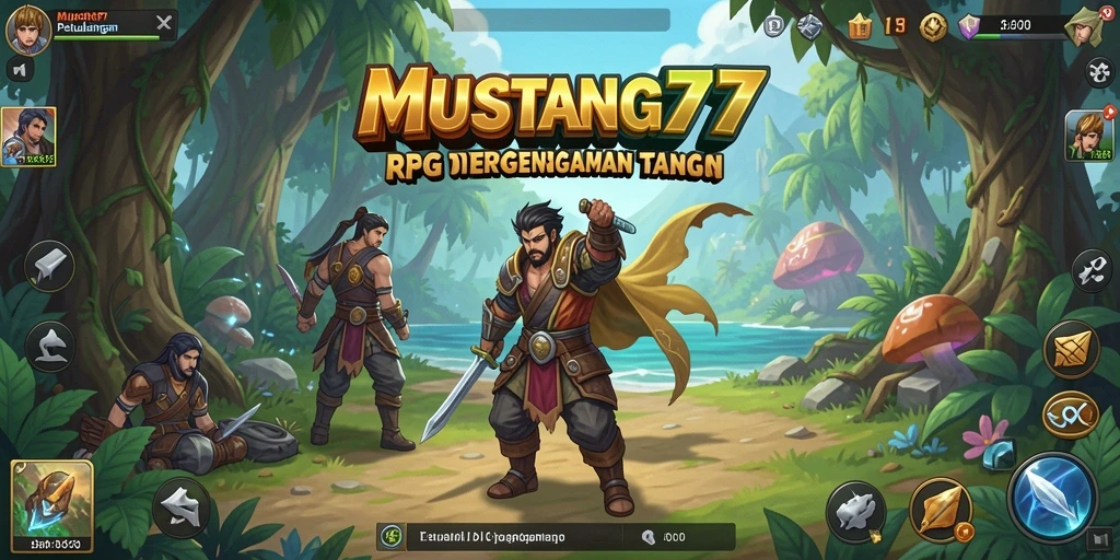 Tampilan gameplay menakjubkan di MUSTANG77 dengan aksi RPG seru.