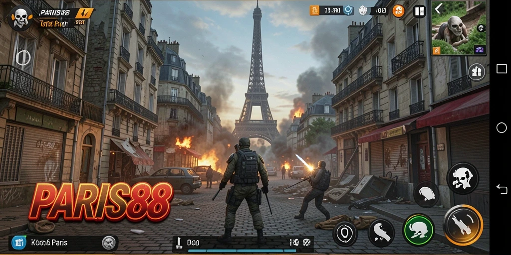 Tampilan gameplay menyeramkan di kota bersejarah Paris.