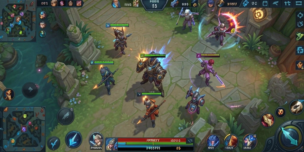 Tangkapan layar gameplay seru PPRRYY, menampilkan strategi tim dalam pertarungan.