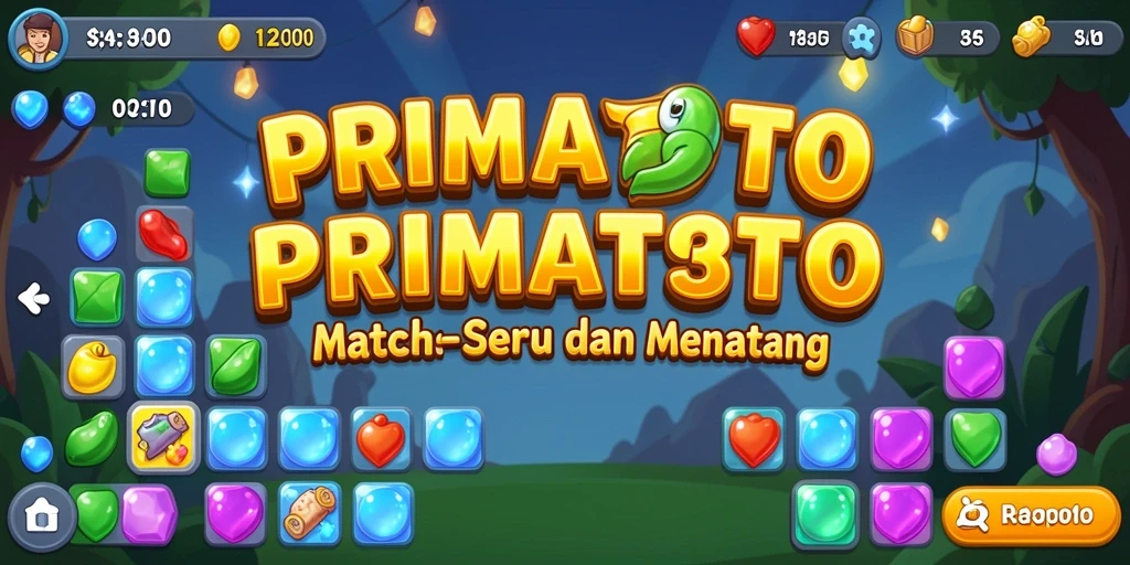 Tangkapan layar gameplay PRIMATOTO menunjukkan momen mencocokkan objek.